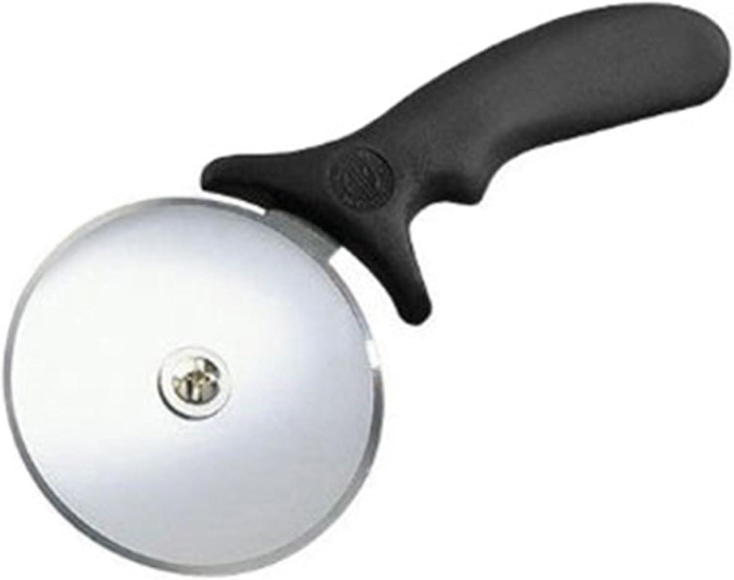 4-Inch Stainless Steel Pizza Cutter with Black Plastic Handle