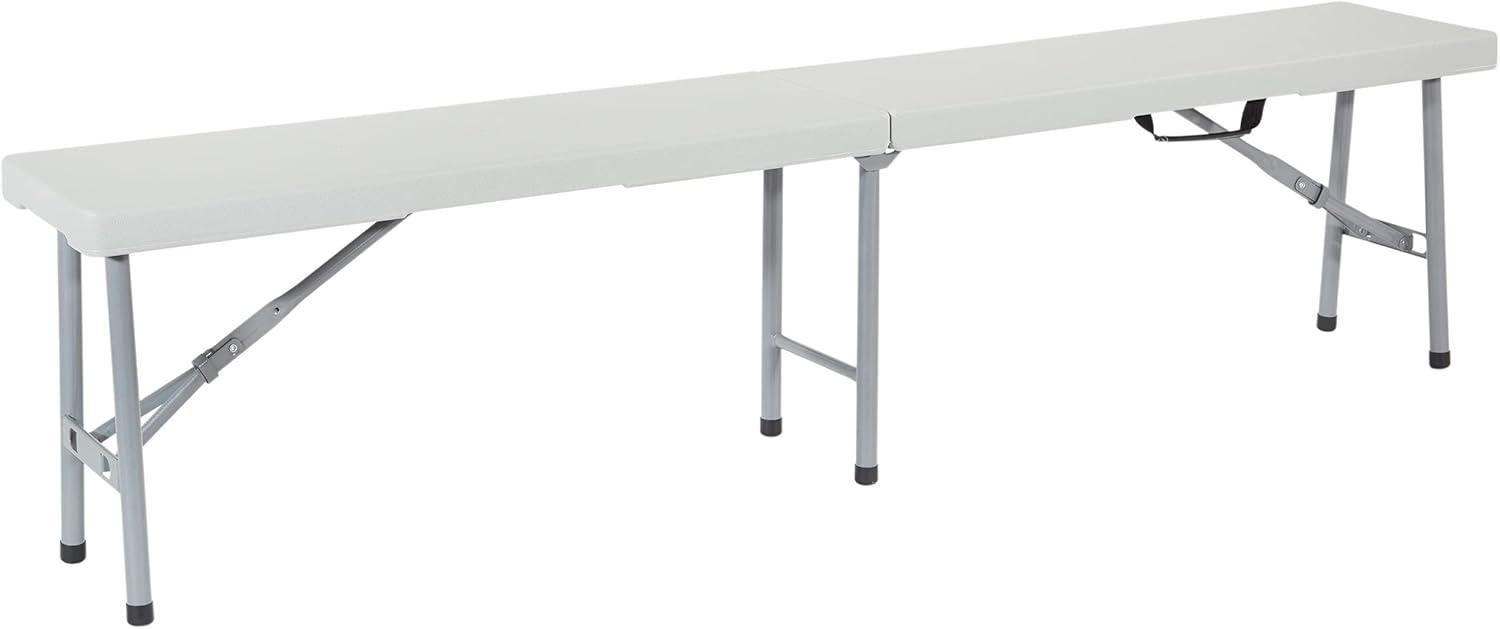 Portable Grey Resin 6-Foot Fold-in-Half Utility Bench