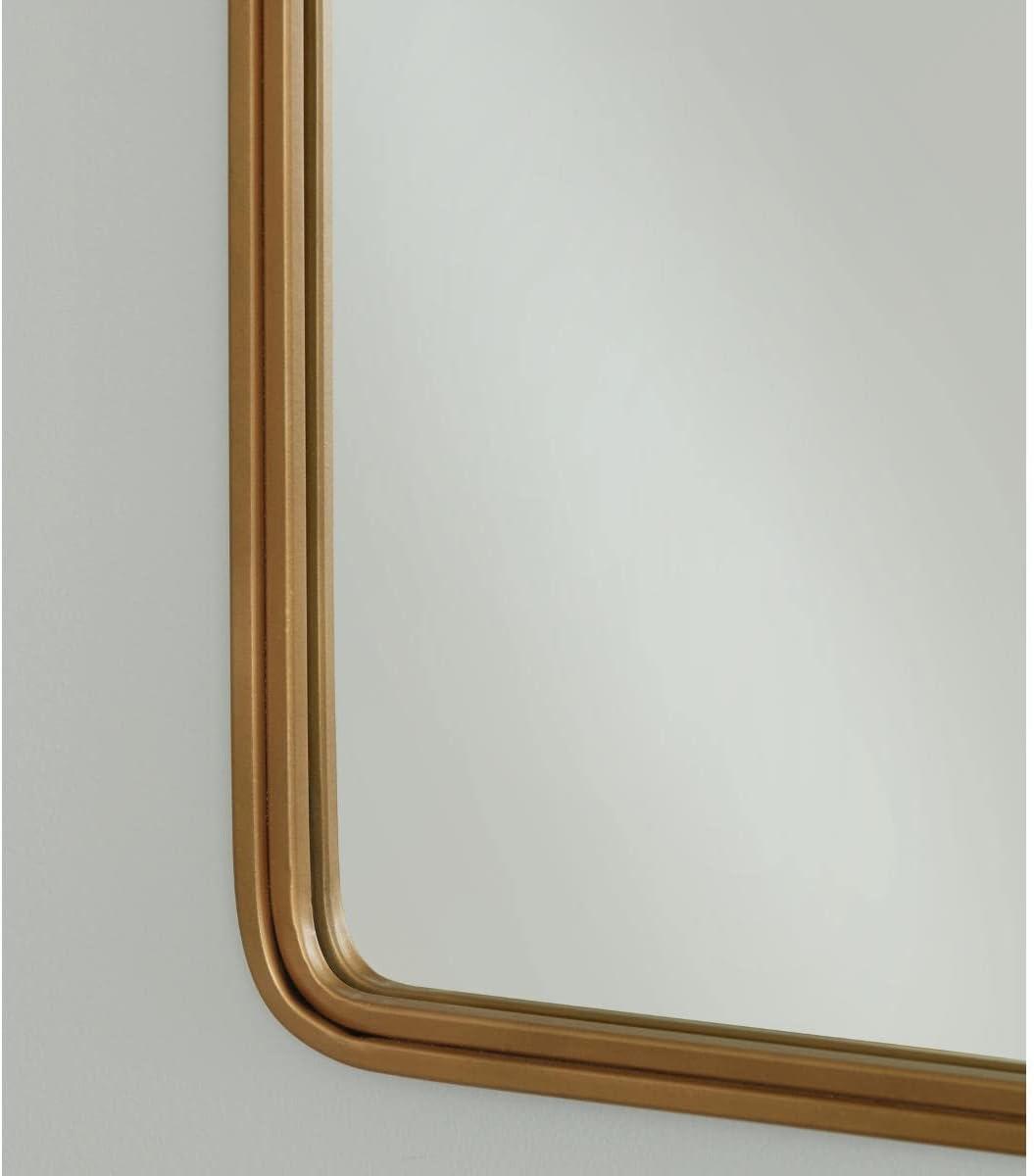 Contemporary Gold Rectangular Bathroom Wall Mirror