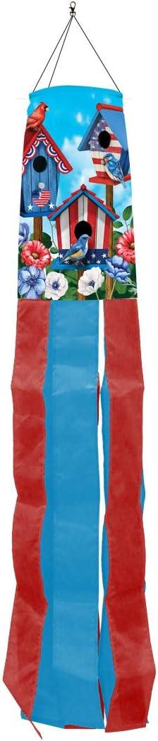 Briarwood Lane Summer 4th of July American Birdhouses Summer Windsock Wind Twister 40x6