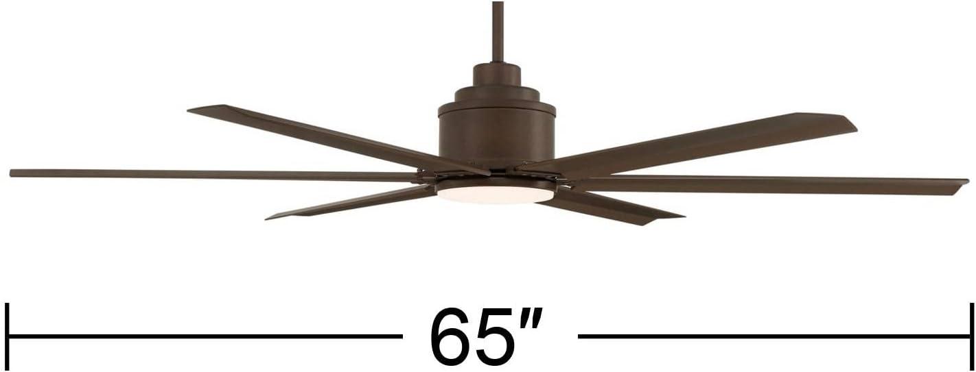 65" Casa Vieja Ultra Breeze Modern Indoor Outdoor Ceiling Fan with Dimmable LED Light Remote Control Oil Rubbed Bronze Wet Rated for Patio Exterior