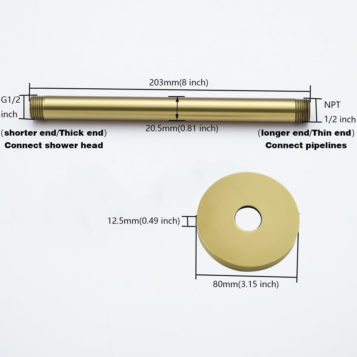 Circular 8" Ceiling Mounted Shower Arm