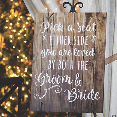 RUSTIC WEDDING CEREMONY SIGN - Party Decor - 1 Piece