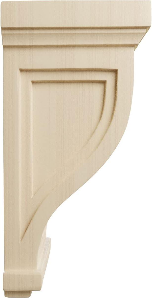 Ekena Millwork 4 3/4"W x 5"D x 10"H Traditional Recessed Corbel, Rubberwood