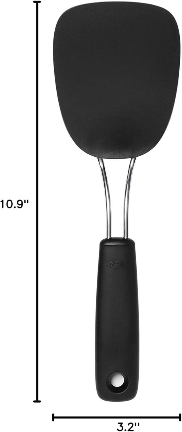 Black Nylon Flexible Turner with Non-Slip Handle