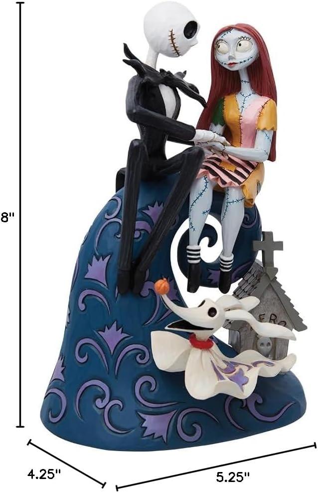 Jim Shore 8.0 Inch Spiral Hill Romance Skellington Sally Nightmare Christmas Figurines