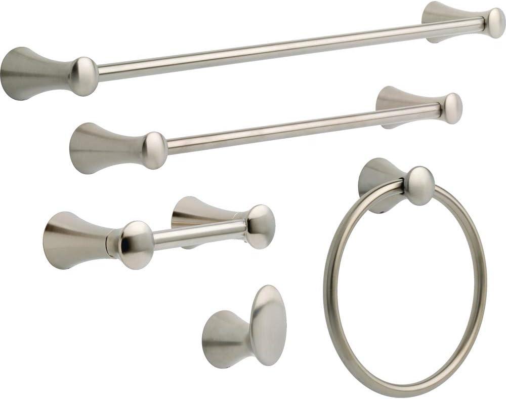 Delta Lahara (1-Pack) 16' Shower Grab Bar Seniors ADA Compliant Bright Stainless Steel 450 lb Capacity Bathroom Safety Handle for Shower, Bathtub | Wall Mounted Balance Assist, Grip DF59816-BS1-XX