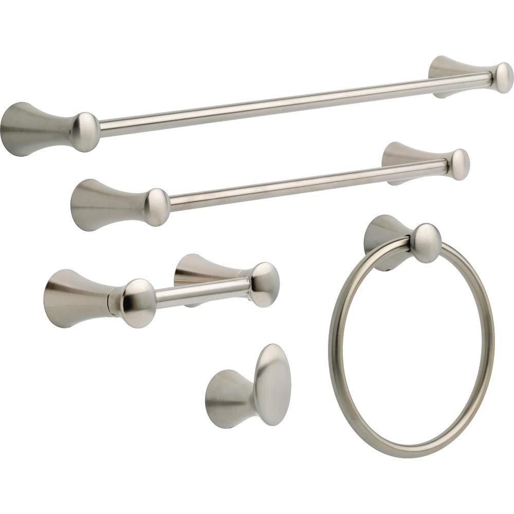Delta Lahara (1-Pack) 16' Shower Grab Bar Seniors ADA Compliant Bright Stainless Steel 450 lb Capacity Bathroom Safety Handle for Shower, Bathtub | Wall Mounted Balance Assist, Grip DF59816-BS1-XX