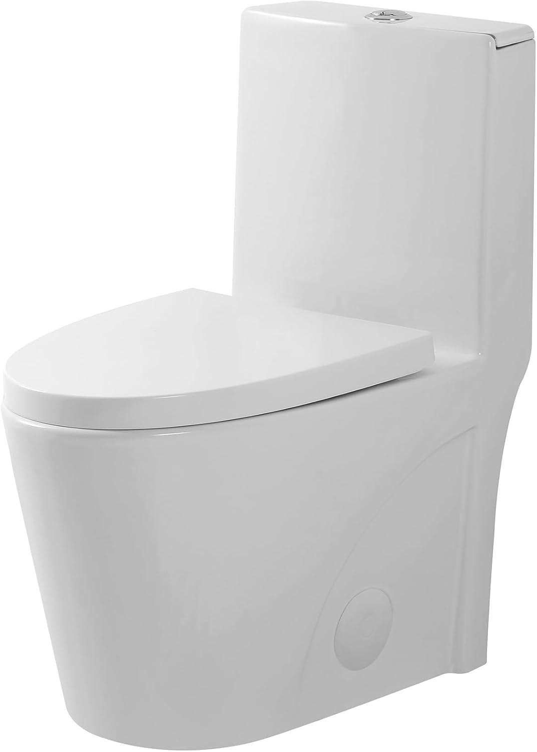 Fine Fixtures MOTB7W Dual-Flush Elongated One-Piece Toilet with High Efficiency Flush