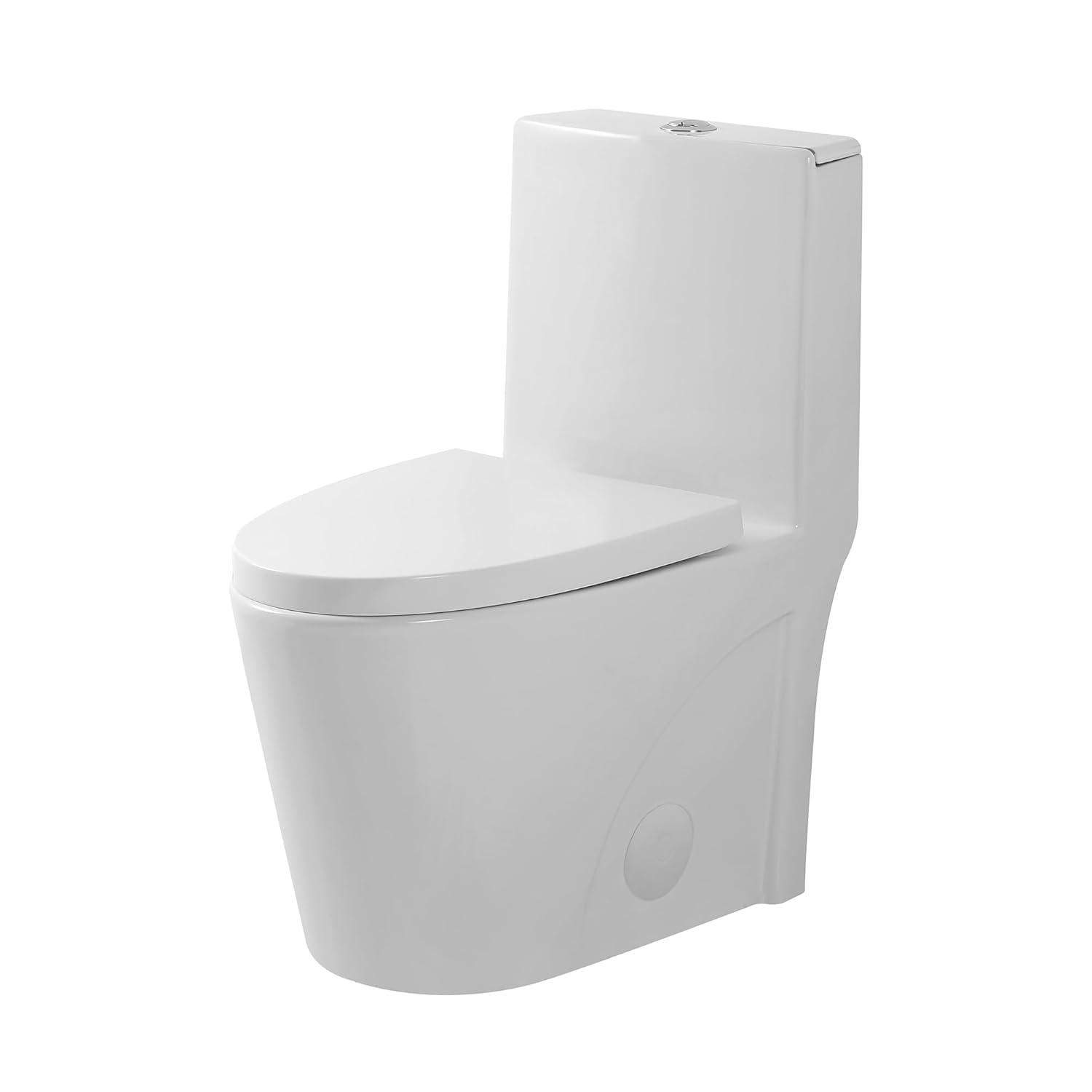 Fine Fixtures MOTB7W Dual-Flush Elongated One-Piece Toilet with High Efficiency Flush