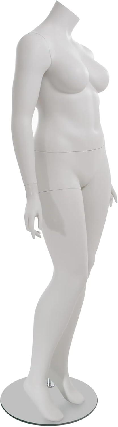 Amber Plus-Size Headless Mannequin with Matte White Finish