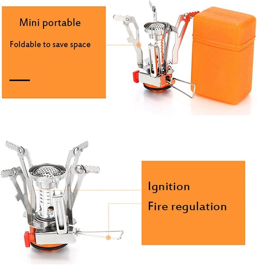 Compact Orange Aluminum Alloy Camping Stove with Piezo Ignition