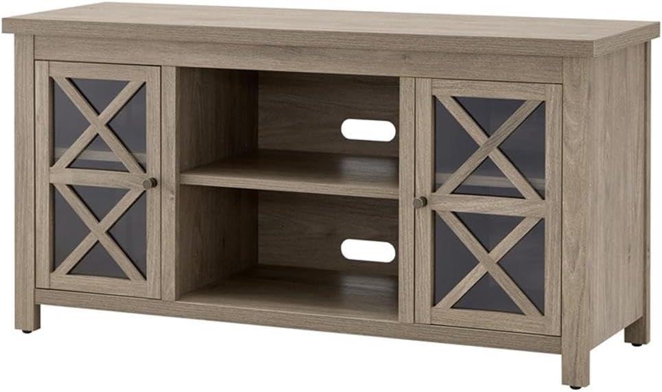 Evelyn&Zoe Colton Rectangular TV Stand for TV's up to 55", Antiqued Gray Oak