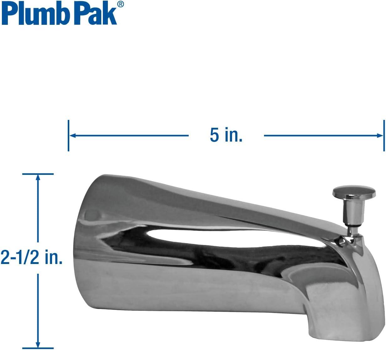Keeney PP825-35 Universal Tub Spout with Front Diverter, Polished Chrome