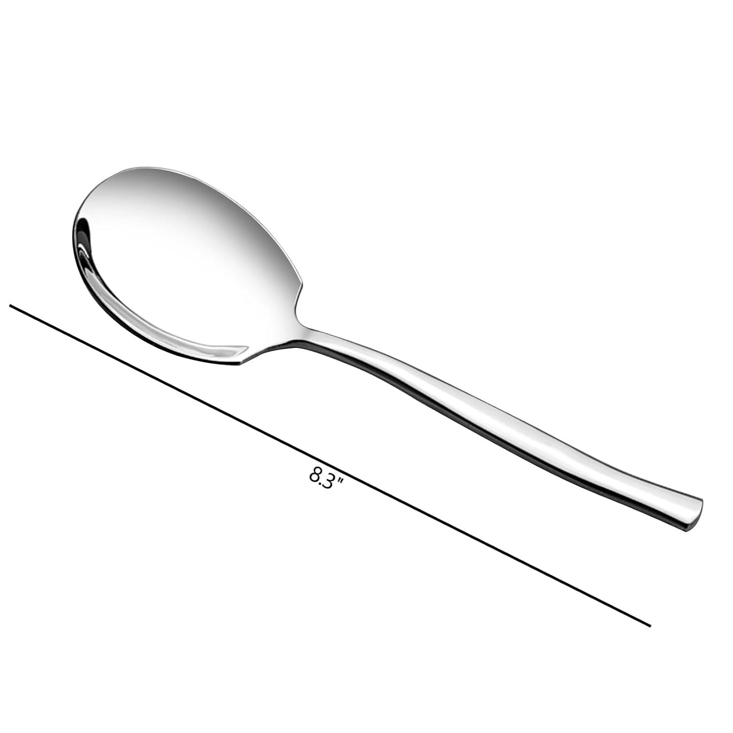 6 Pieces Stainless Steel Serving Spoon, Large Buffet Serving Spoon Set