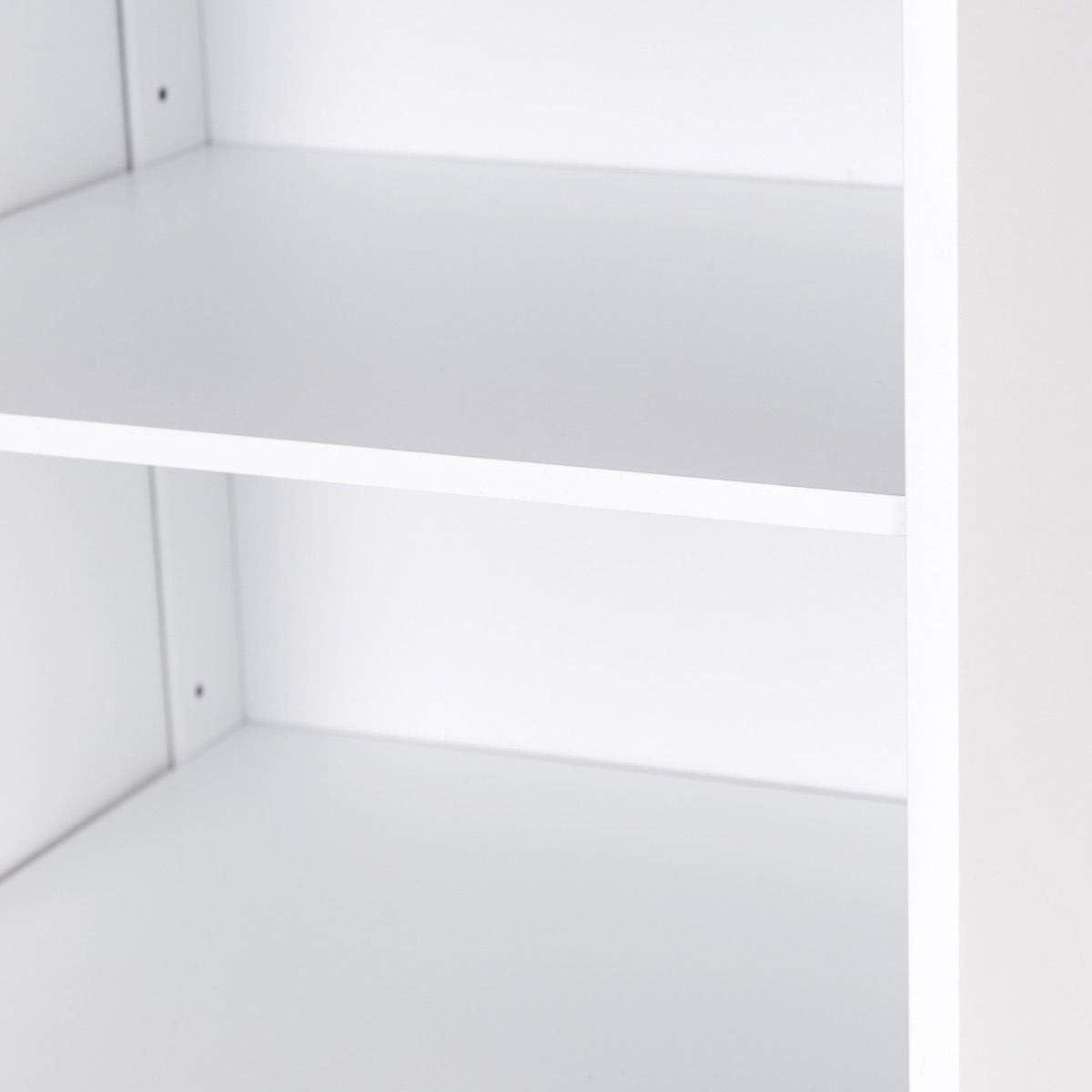 White Tall Lockable MDF Cabinet with Adjustable Shelves