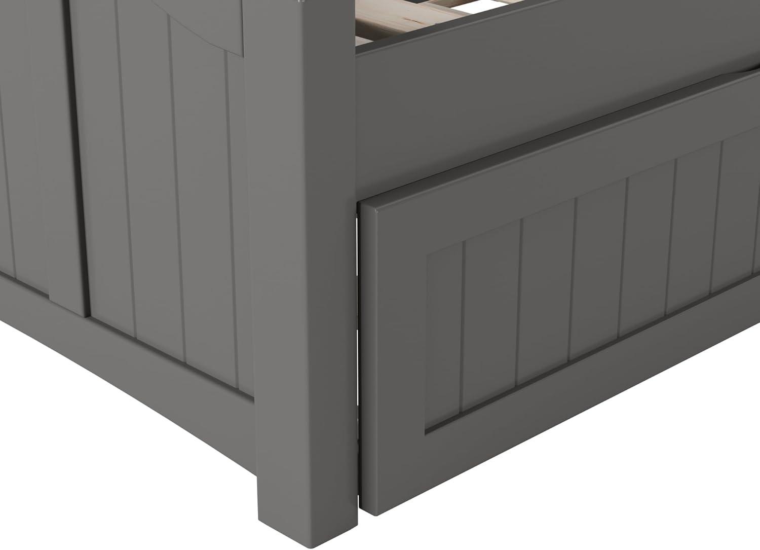 Cambridge Gray Twin Wood Daybed with Trundle and Storage