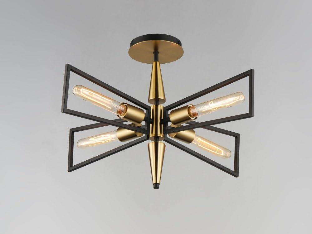 Maxim Lighting Wings 4 - Light Flush Mount in  Black/Satin Brass