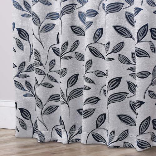 Modern Bohemian Leaves Polyester Machine Washable Room Darkening Blackout Curtains by Superior (Set of 2)