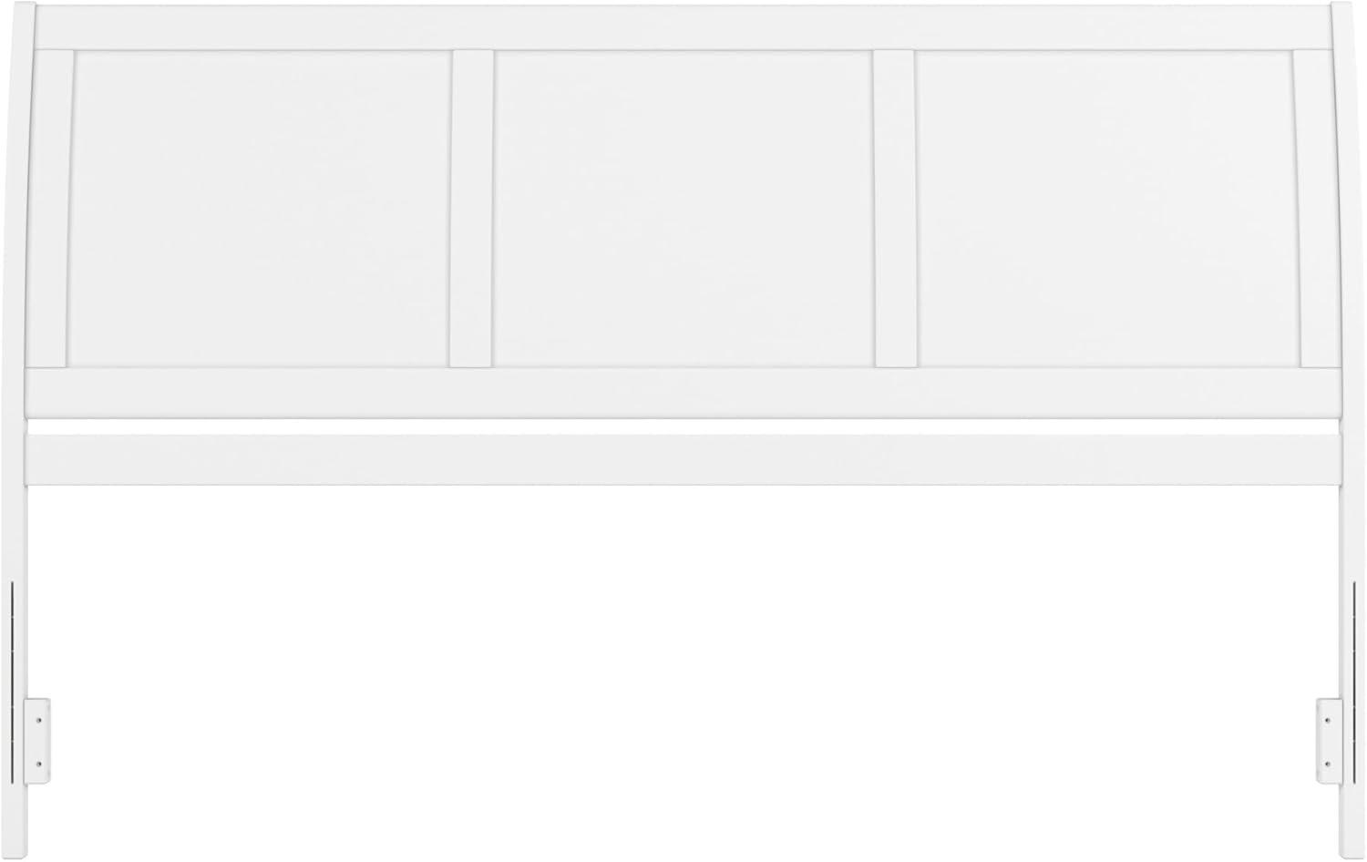 AFI Portland King Sleigh Solid Wood Panel Headboard with Attachable Charger, White