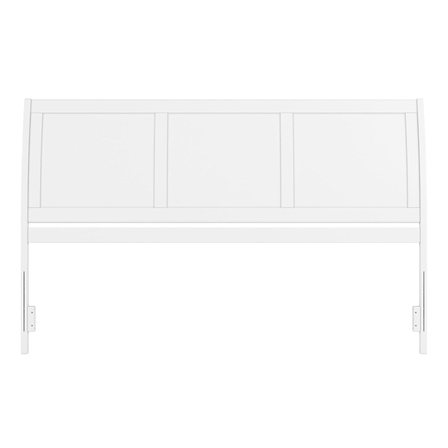 AFI Portland King Sleigh Solid Wood Panel Headboard with Attachable Charger, White