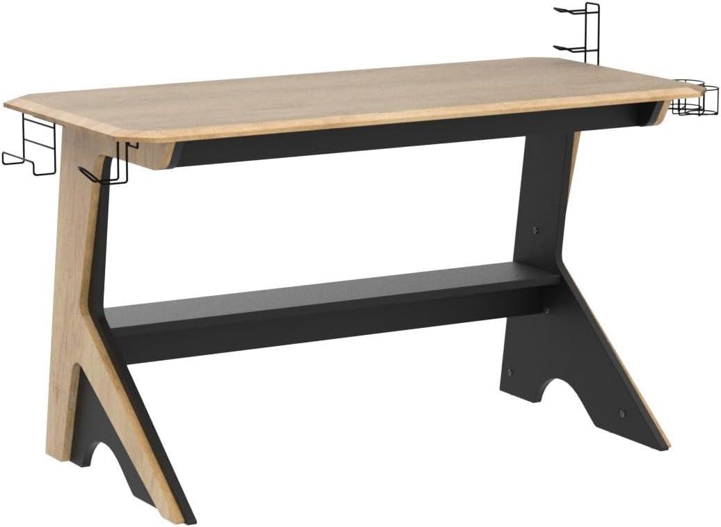 HBBOOMLIFE Home Office Computer Writing Desk Workstation with Two Cupholders and Headphone Hook-Pine 50" W x 22.5" D x 29.5" H