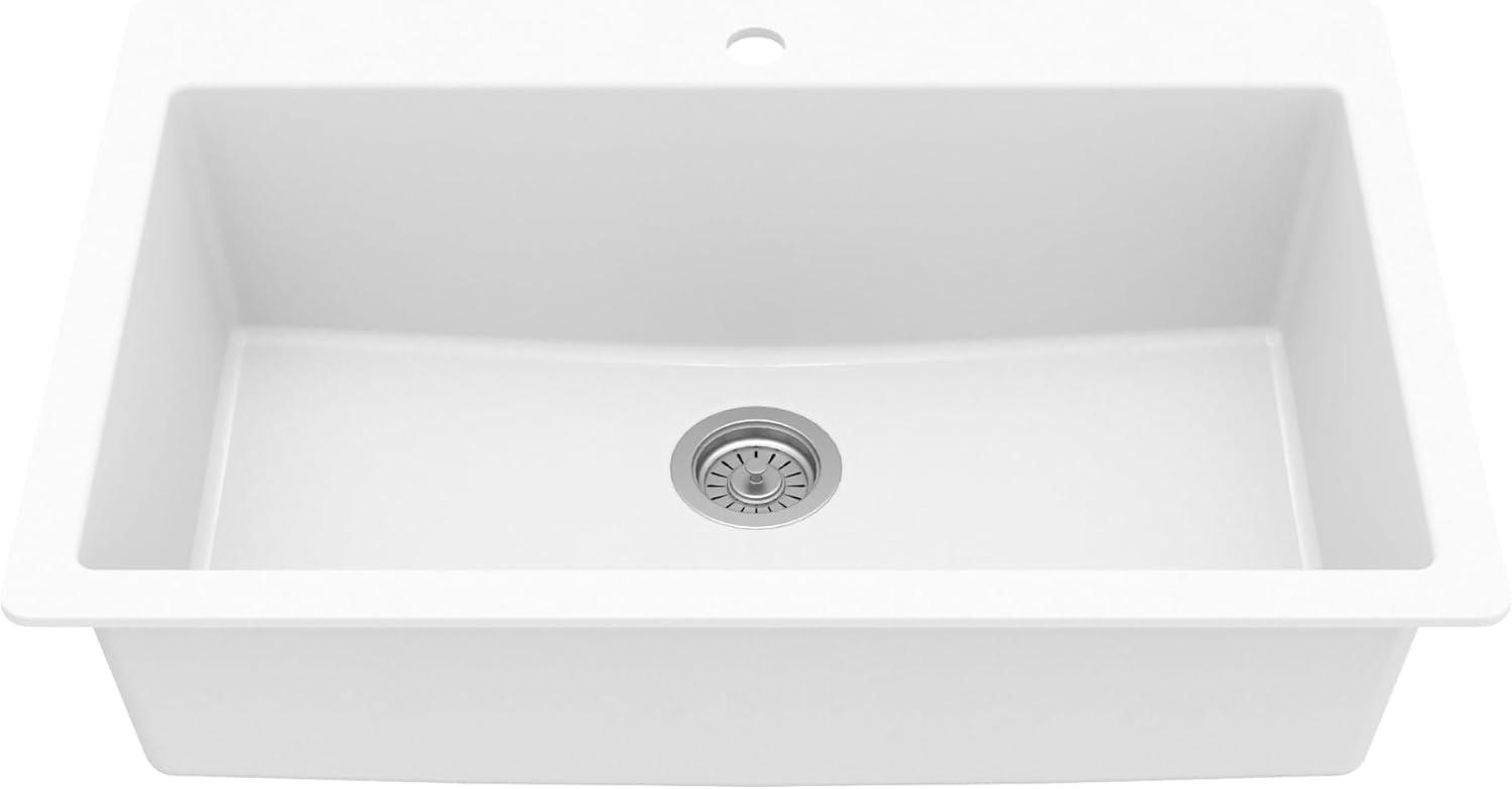 Karran Quartz 33'' X 22'' Large Single Bowl Drop-in Kitchen Sink