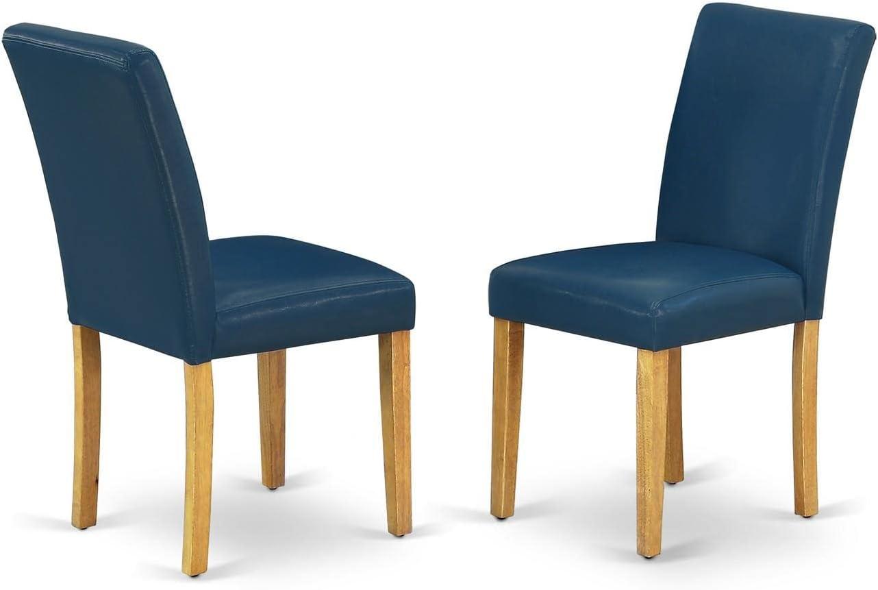 PaFagwy ABP4T55 Parson Kitchen Blue Faux Leather Padded Dining Chairs, Set of 2