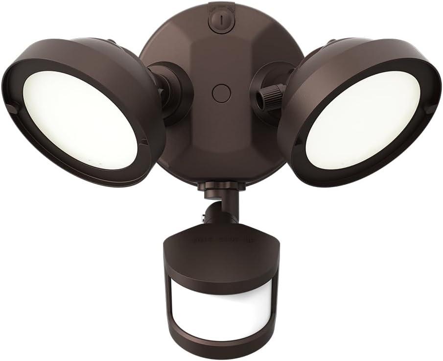 Cooper Lighting LLC 2 - Head LED Hardwired Outdoor Security Flood Light with Motion Sensor (Set of 2)