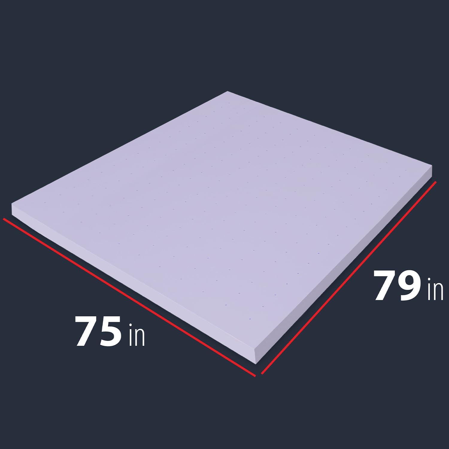 Deco Home 3-Inch Memory Foam Mattress Topper with Lavender Infused Scent