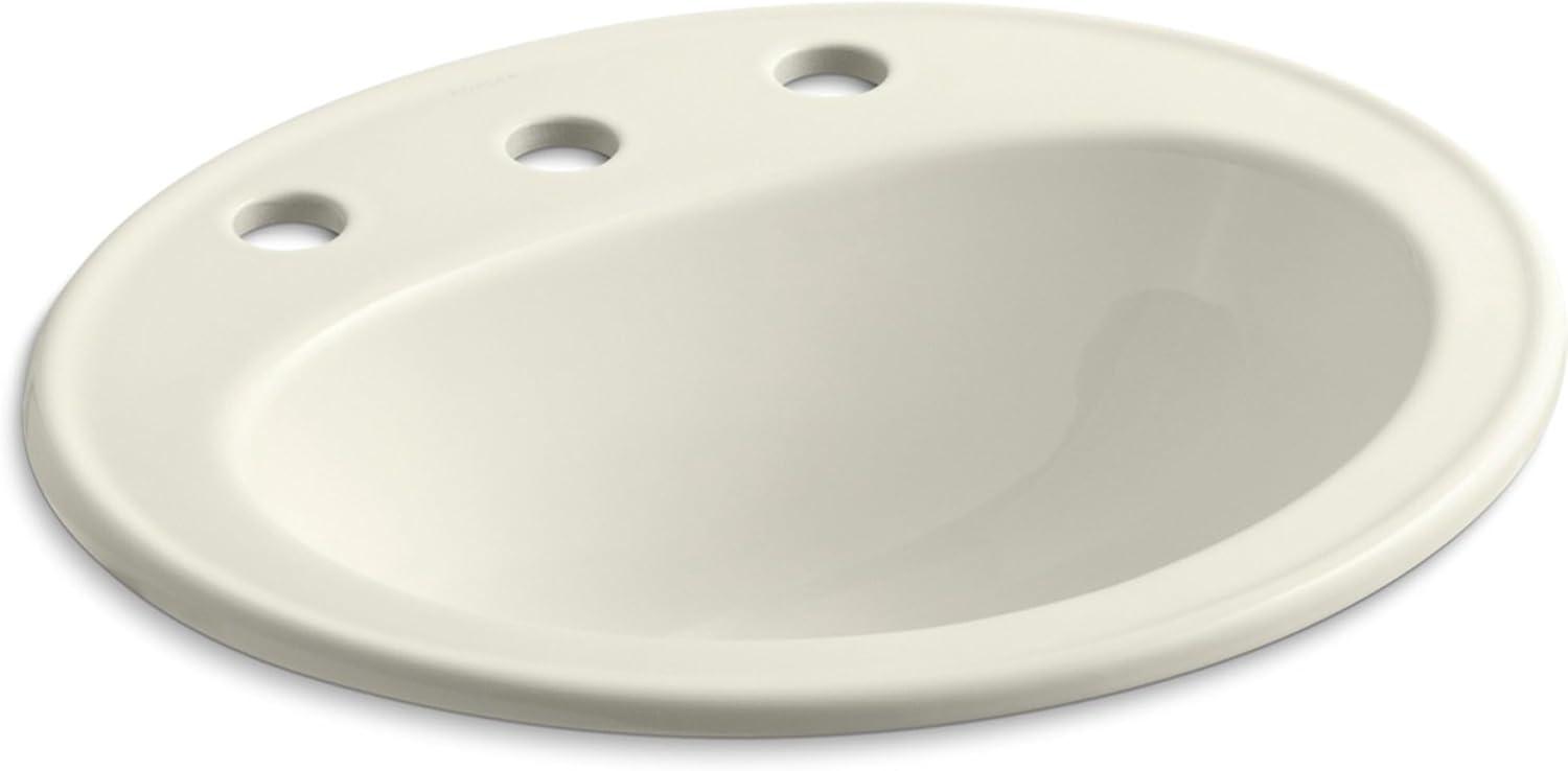Pennington Ceramic Oval Drop-In Bathroom Sink with Overflow