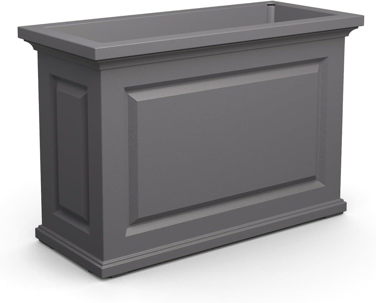 Mayne Inc. Nantucket Trough Planter - Graphite Grey - 36in L x 16in W x24in H - with 17.3 Gallon Built-in Water Reservoir (4847-GRG)