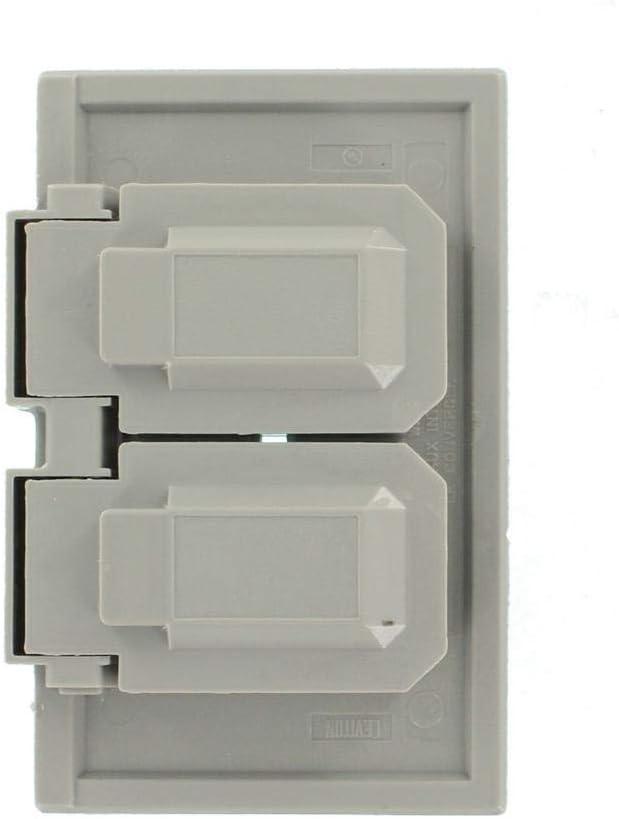 Gray Polycarbonate 1-Gang Weatherproof Duplex Outlet Cover