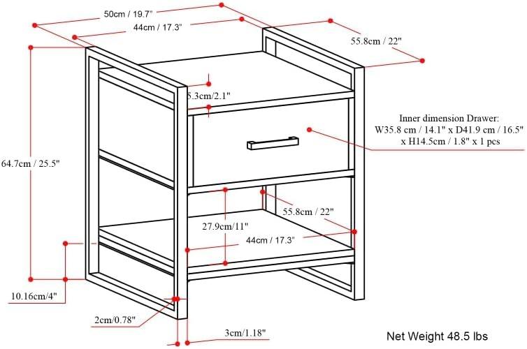 Riverside 1 - Drawer Nightstand