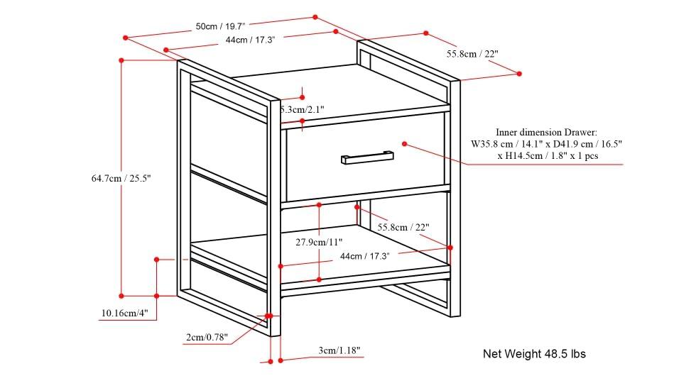 Riverside 1 - Drawer Nightstand