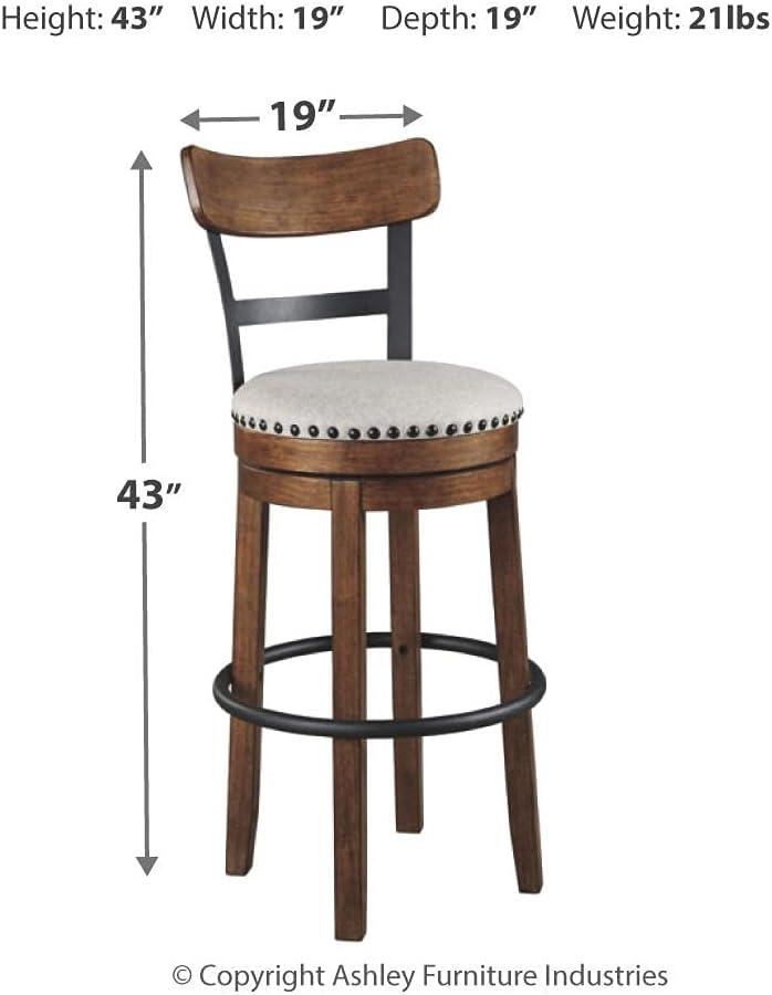 Tall Valebeck Upholstered Swivel Barstool - Signature Design by Ashley