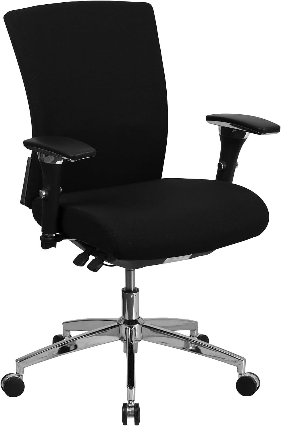 Black Mesh and Fabric Adjustable Executive Swivel Chair