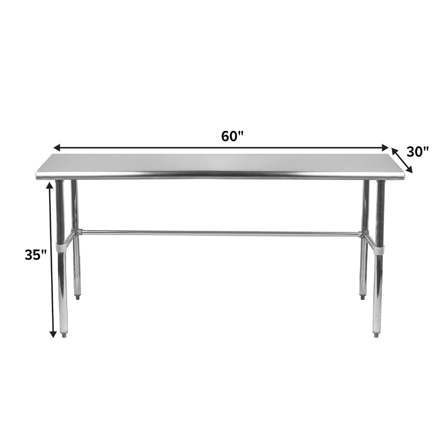 Amgood Stainless Steel Open Base Work Table