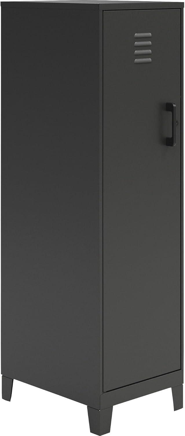 Black Steel Lockable 4-Shelf Office Locker