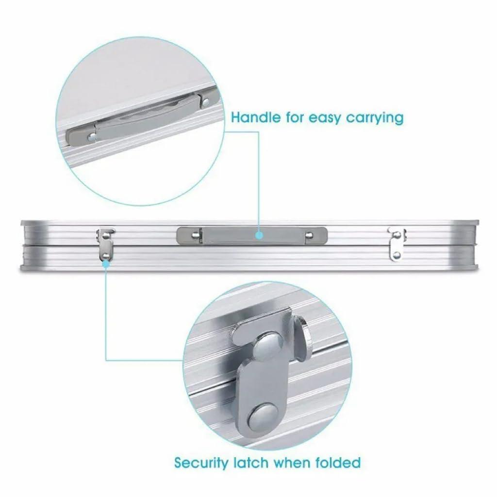 Fancial Folding Picnic Table with 4 Stools, Aluminum Table and Chair Set, Seats Up to 4 People, Portable and Lightweight, Height Adjustable, Suitable for Outdoor Camping Catering BBQ Party