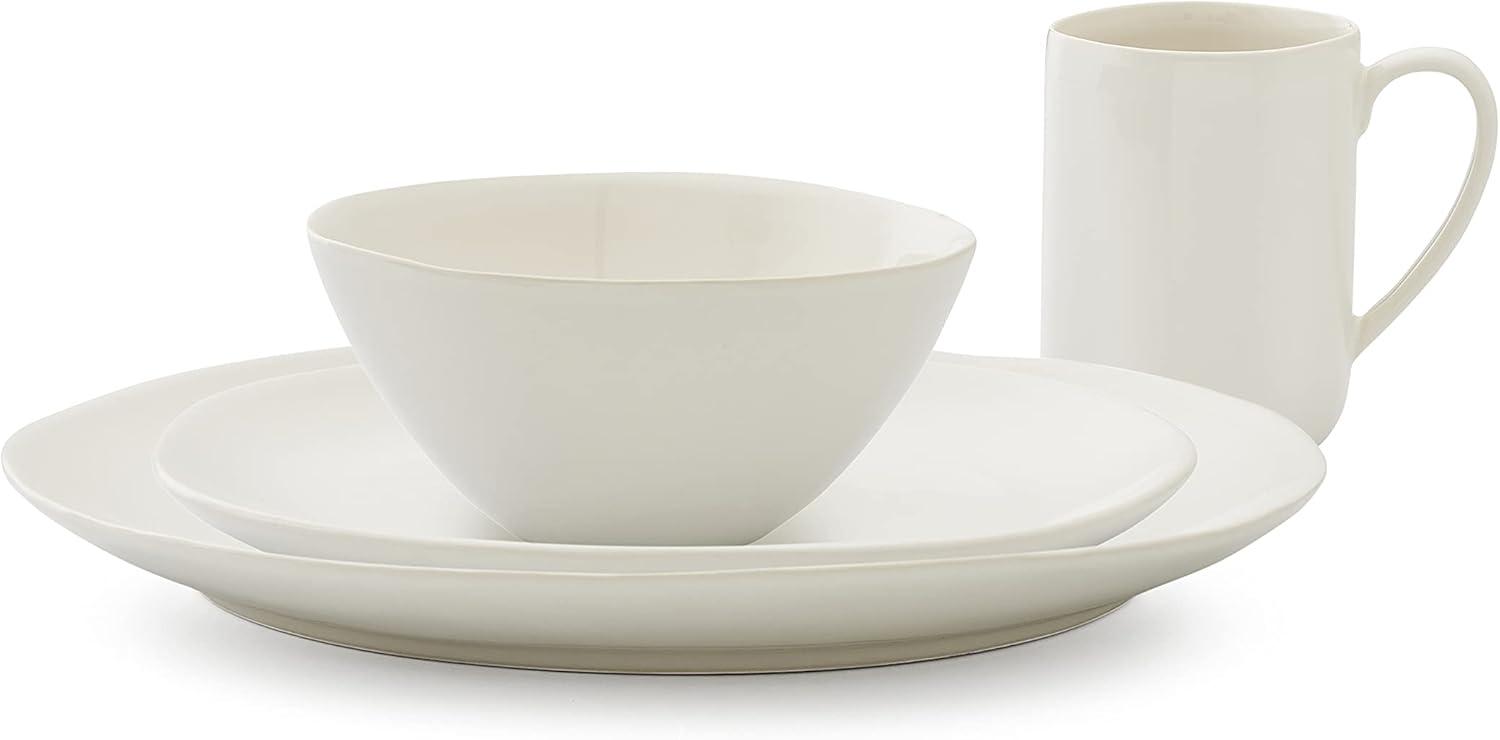 Creamy White Ceramic 4 Piece Place Setting