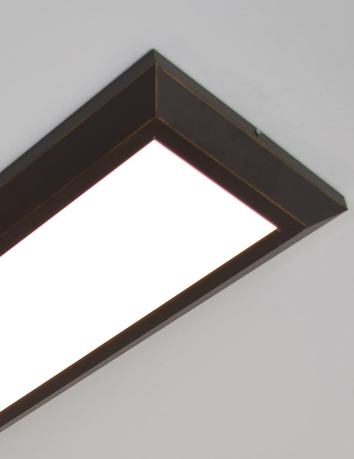 AFX Atlas 1-light Oil-Rubbed Bronze LED Rectangular Flush Mount, White Acrylic Shade