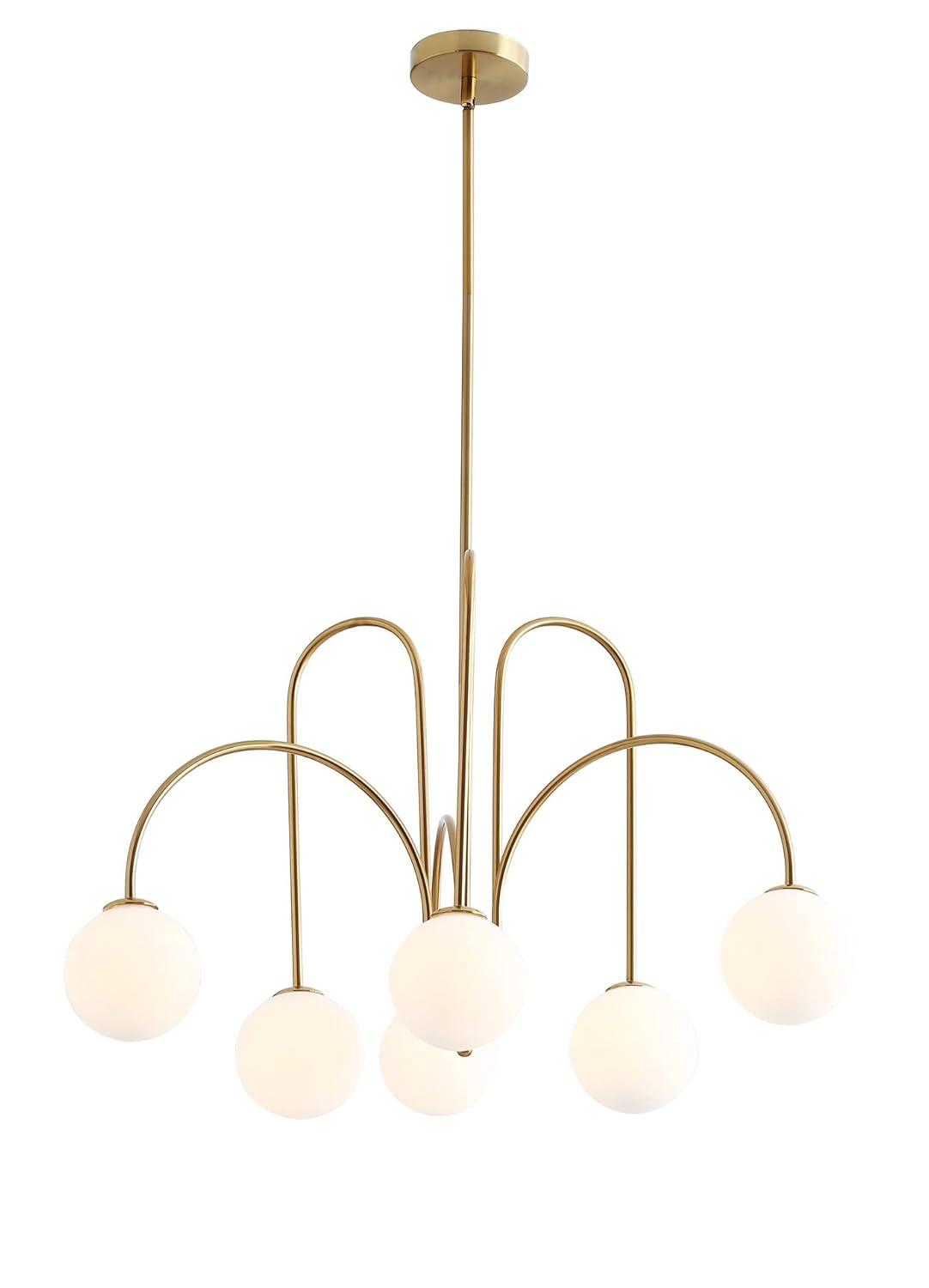Abrial 6 - Light 25.98 inch Sputnik Empire Glass Shade Chandelier