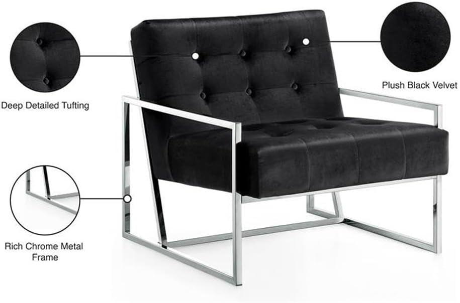 Meridian Furniture Alexis Gray Velvet Accent Chair