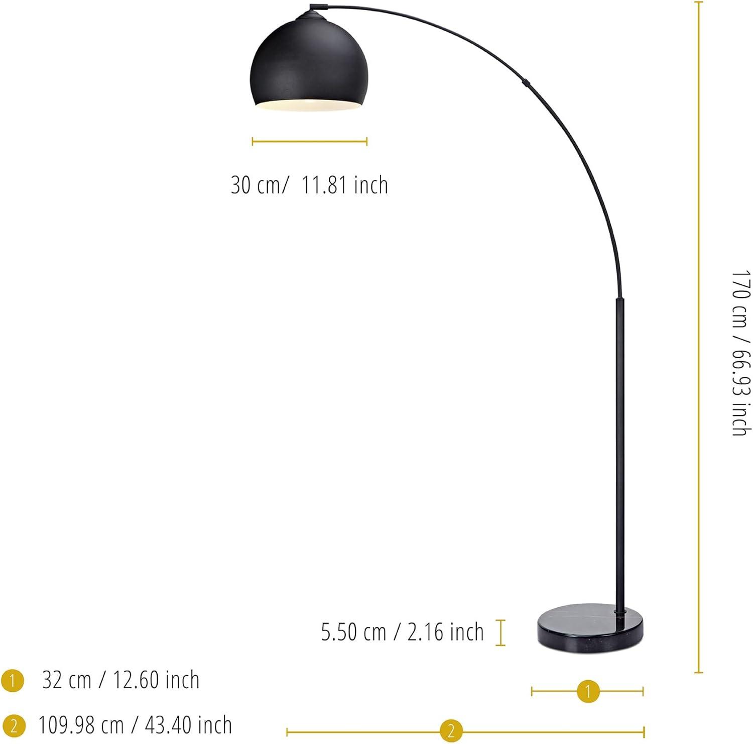 Wrought Studio™ Perlis 66.93" Arc Floor Lamp with Solid Marble Base