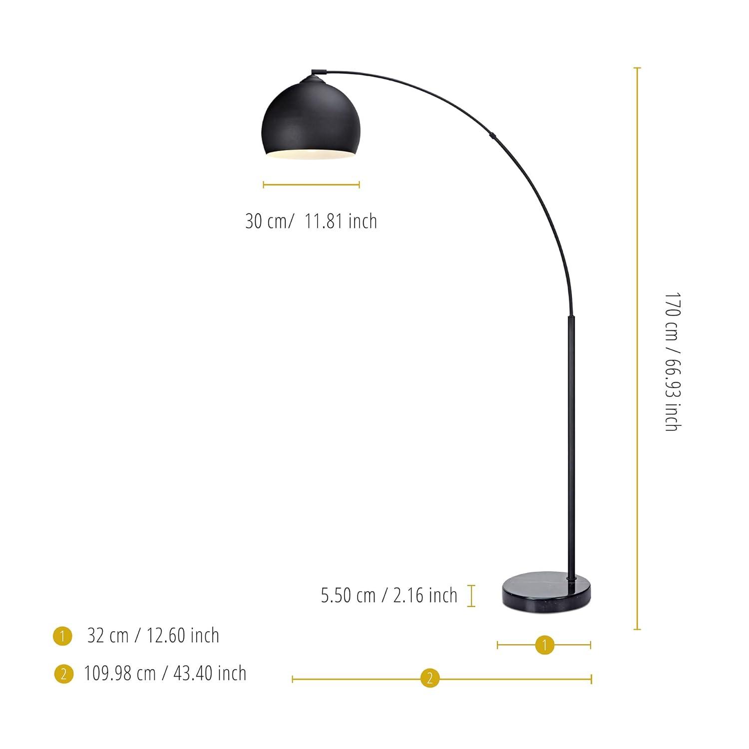 Wrought Studio™ Perlis 66.93" Arc Floor Lamp with Solid Marble Base