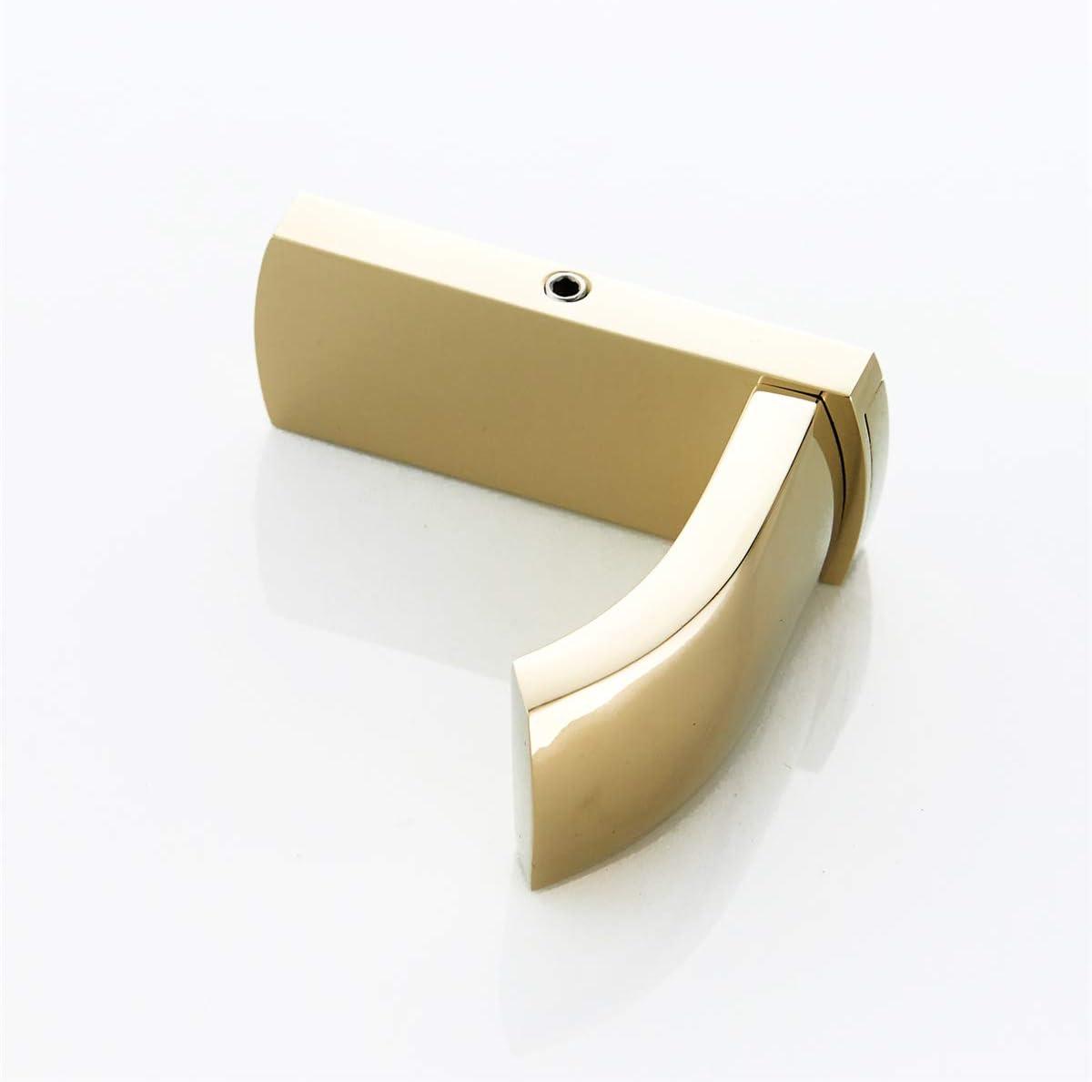 Polished Gold Brass Wall-Mounted J-Shaped Hook