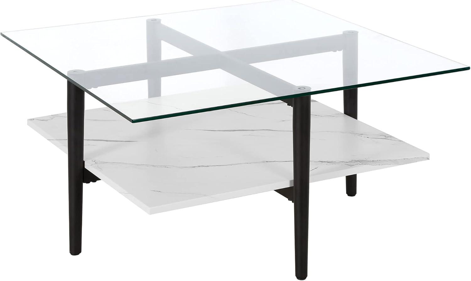 Henn&Hart 32" Black/White Coffee Table