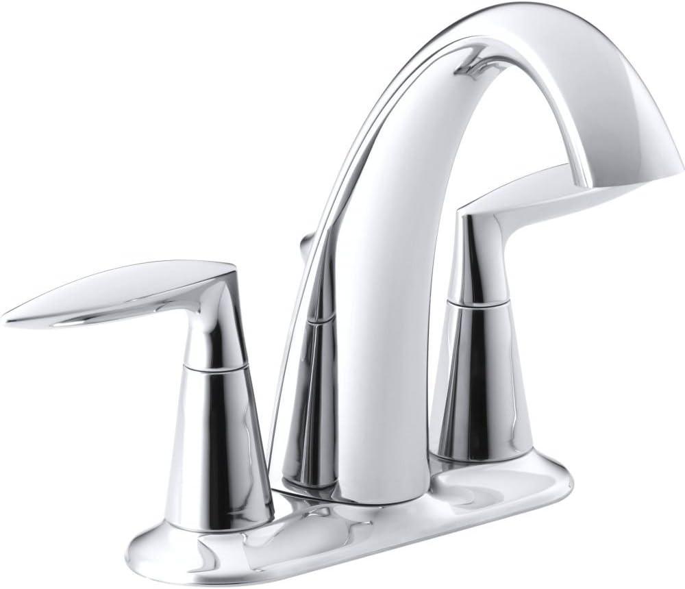 Alteo High Arc 4" Centerset Polished Chrome Double Handle Bathroom Faucet