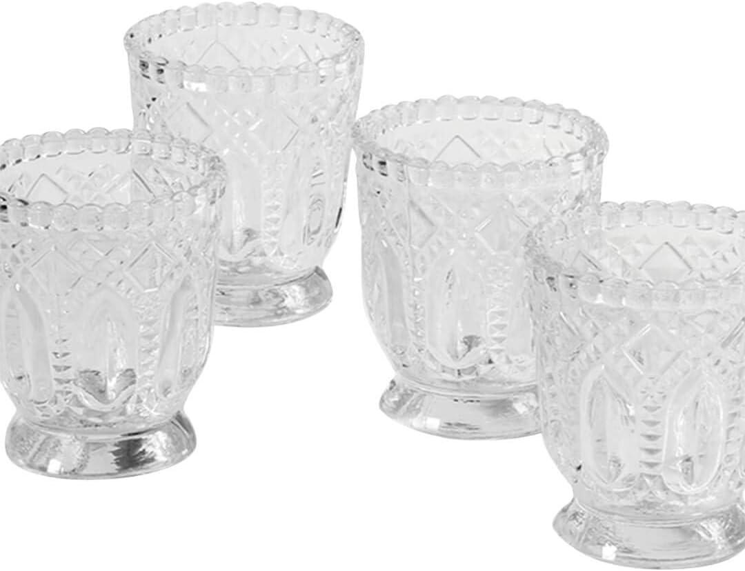 DIY Wedding Koyal Wholesale Vintage Glass Candle Holder (Pack of 6), 3 x 2.75